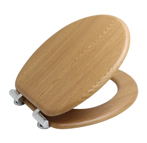 Deska sedesowa WC wolnoopadająca twarda Natural MDF Bisk 08223