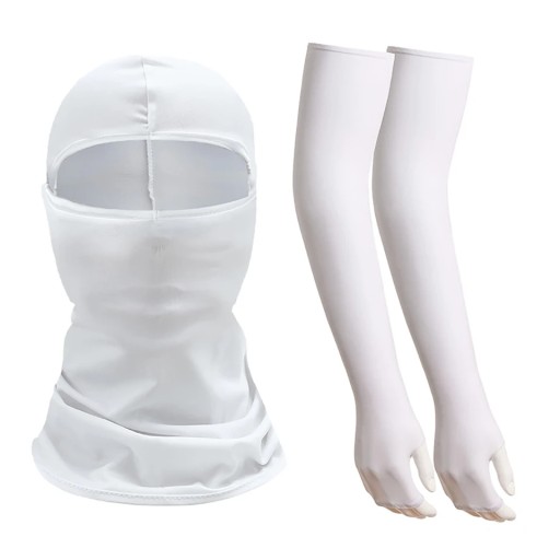 Outdoor Sun Protection Cycling Set Balaclava And Fingerless Sleeves