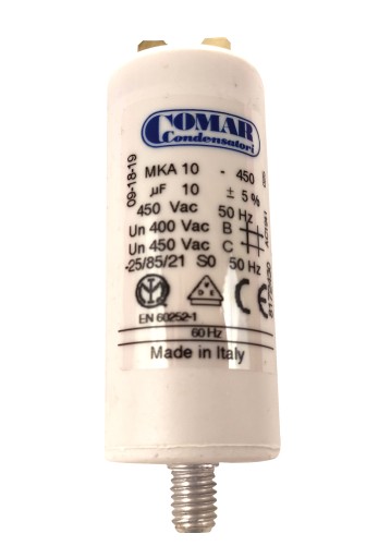 KONDENSATOR rozruchowy silnika 10 uF 450 V zamiennik MKA 10