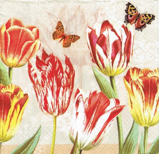 Serwetka decoupage 390A Kwiaty tulipany 1 sztuka