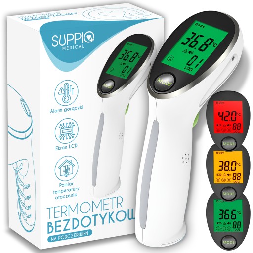TERMOMETR BEZDOTYKOWY NA PODCZERWIEŃ LCD ELEKTRONICZNY SZYBKI POMIAR 1S