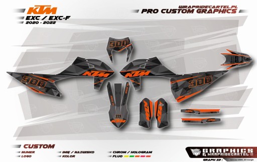 PRO Okleina KTM 125 250 300 450 EXC 2020-23