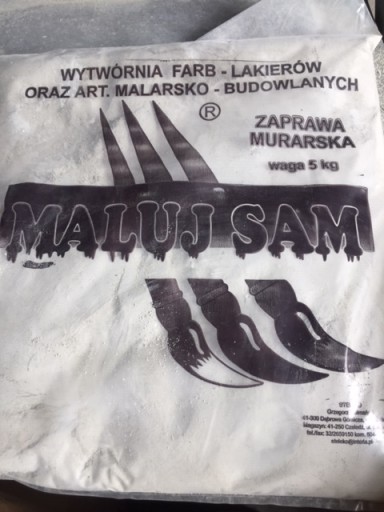 Zaprawa Murarska do Nakładania Ręcznego na zewnątrz i wewnątrz 5kg.