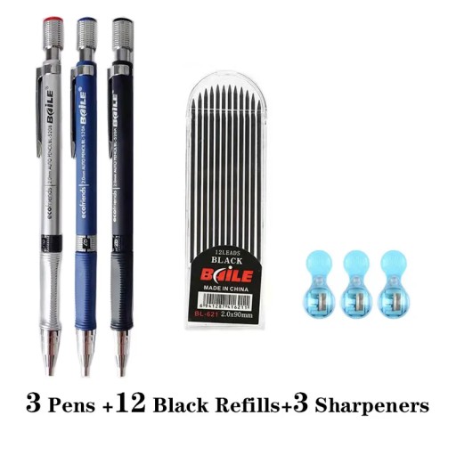 Student Office 2.0 Mechanical Pencil Triangular Non-slip Grip 12 Color