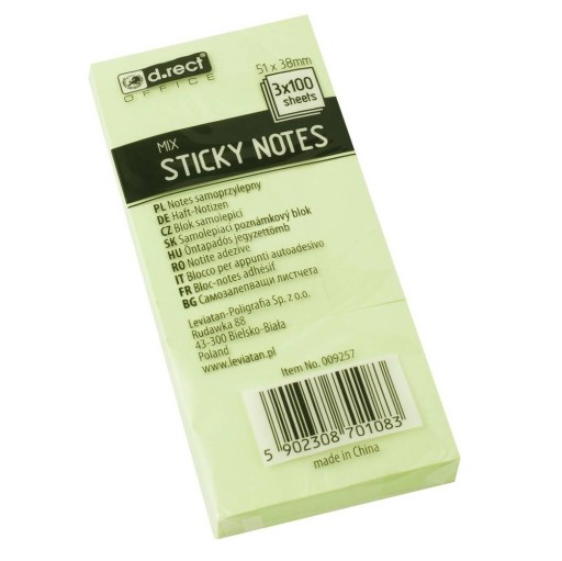 NOTES SAMOPRZYLEPNY d.rect 51x38mm 3x100 kartek ZI