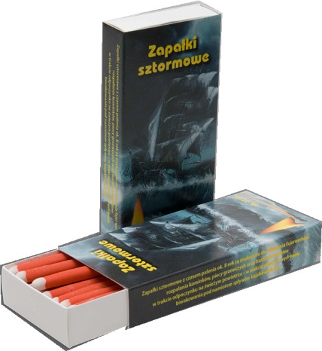 ZAPAŁKI SZTORMOWE 88mm SZTORM-20 W PUDEŁKU 20 SZTUK