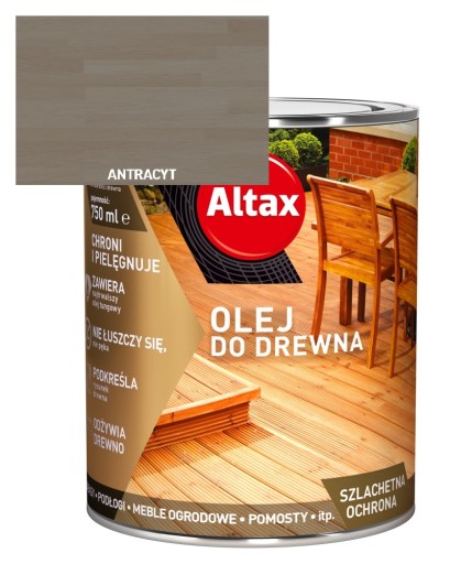 Olej do drewna ALTAX 750ml ANTRACYT