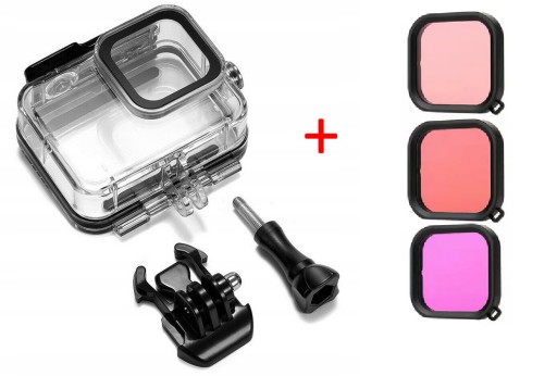 OBUDOWA wodoszczelna filtry do GoPro 8 BLACK RED