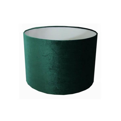 ABAŻUR CYLINDER CIEMNO ZIELONY WELUROWY 25CM