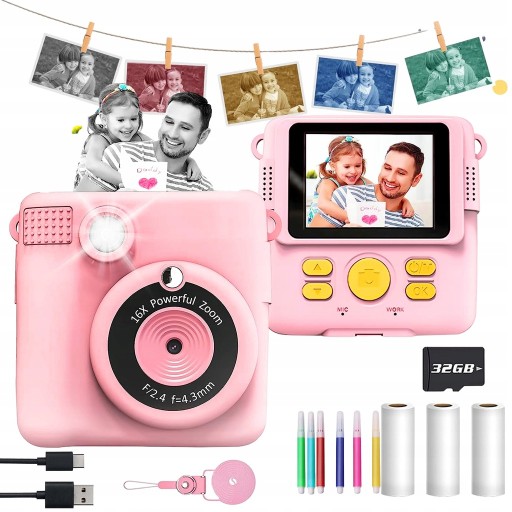 INSTANT CAMERA THERMAL PRINTER 1000MAH + 3* PAPIER DO DRUKU TERMICZNEGO