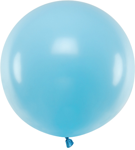 BALON GIGANT OLBRZYM KULA JASNY NIEBIESKI PASTELOWY NA ROCZEK DUŻY 60 CM XL