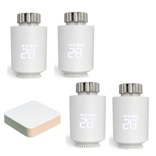 Termostat Grzejnikowy TUYA Zigbee 4X +Hub Gateway
