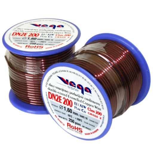 Drut nawojowy DN2E 200 ⌀ 1,60 mm Masa : 250g