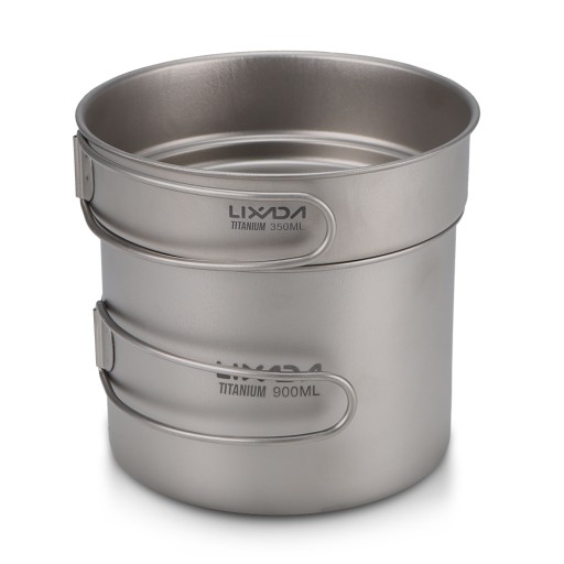 Tytanowy Garnek 900ml+patelnia 350ml Lixada Ta8326
