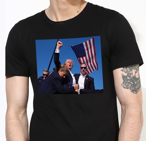 Koszulka męska czarna Donald Trump wybory Make America Great Again r. L