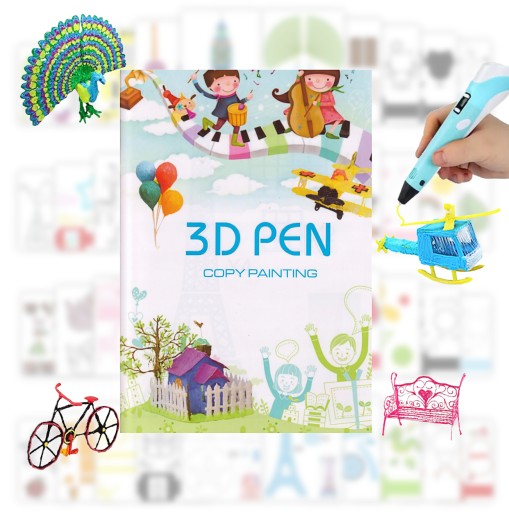 Książka Szablonów Do Długopis 3D 40 Wzorów A4 Pen Pisak 3D