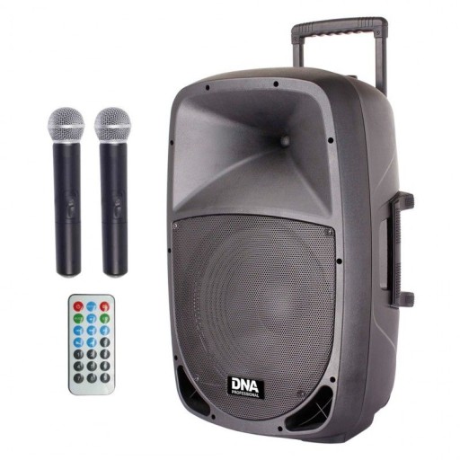 Aktywna kolumna zasilanie bateryjne mikrofony USB Bluetooth DNA DFM-15 MP3