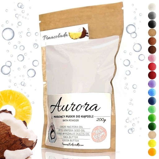 Sól MUSUJĄCY PUDER DO KĄPIELI o zapachu pinacolady PINACOLADA kokosa biały