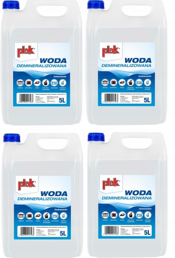 WODA DESTYLOWANA DEMINERALIZOWANA 20L (4 x 5l)