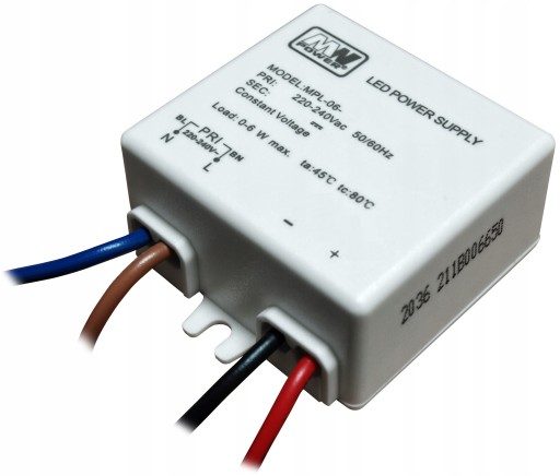 DOPUSZKOWY zasilacz 24V 6W 0.25A do TAŚM LED transformator puszkowy puszki