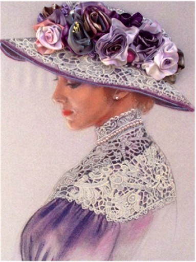 HAFT KRZYŻYKOWY PORTRET KOBIETA MULINA DRUK 40x50