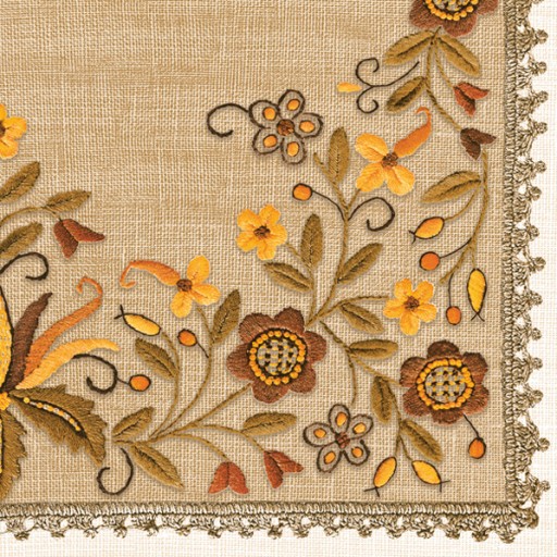 MAKI SERWETKI FOLK GÓRY HAFT BOROWIACKI 33X33 CM SLOG 056201 20 SZTUK