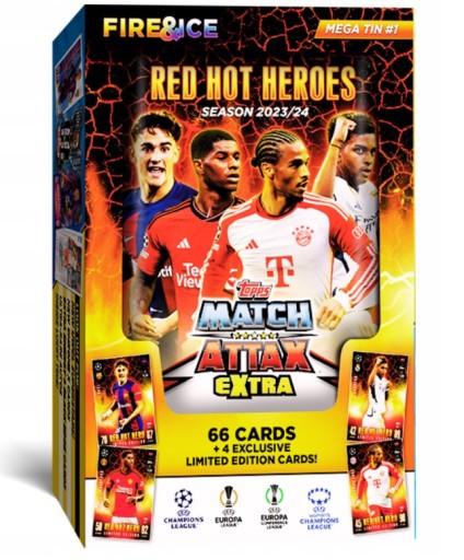 MEGA PUSZKA Z KARTAMI MATCH ATTAX EXTRA 70 KARTY PIŁKARSKIE DO ALBUMU TOPPS
