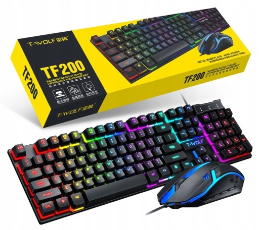 KLAWIATURA GAMINGOWA + MYSZ PODŚWIETLANA LED