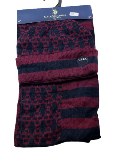 Zestaw zimowy dziecięcy młodzieżowy Czapka i Szalik U.S. Polo Assn. 52-56cm