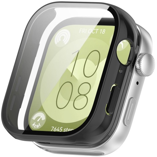 ETUI OCHRONNE + SZKŁO HARTOWANE 2W1 DO HUAWEI WATCH FIT 3 - CZARNY
