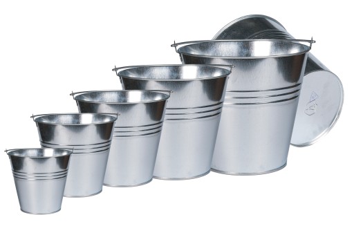 WIADRA ocynkowane 5 sztuk 5, 7, 10, 12, 15L wiadro
