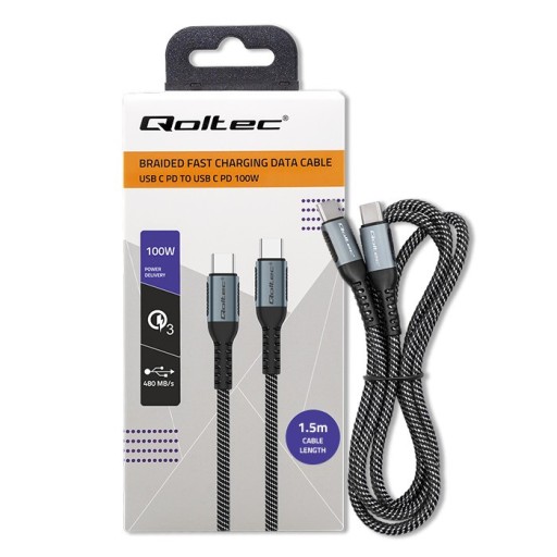 Kabel USB 2.0 typ C | USB 2.0 typ C 100W | QC 3