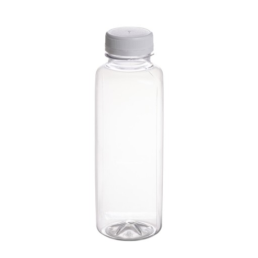 Butelka plastikowa PET 400ml kwadratowa z białą nakrętką - 140 szt.
