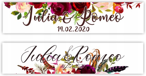 TABLICE ŚLUBNE weselne tablica na samochód IMIONA