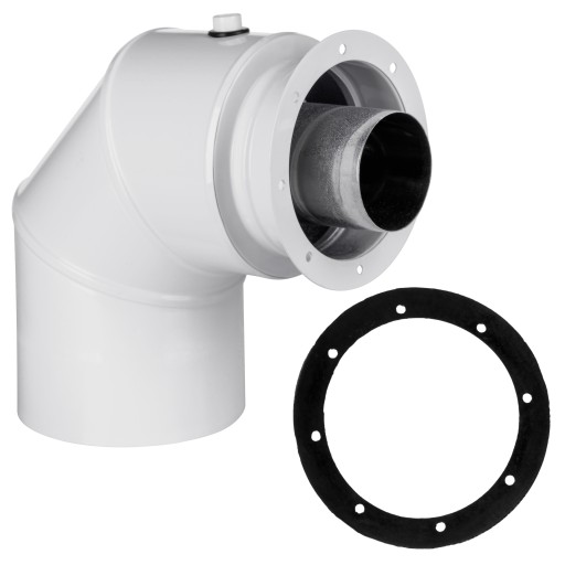 Adapter F kolanowy 60/100x80/125 z króćcami