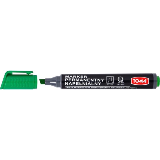 MARKER PERMANENTNY NAPEŁNIALNY ŚCIĘTY ZIELONY
