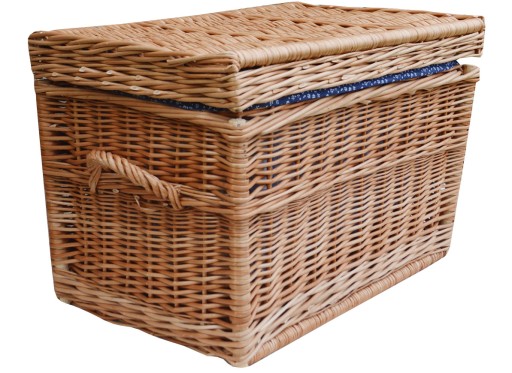 KUFER WIKLINOWY NA ZABAWKI NATURALNY 60 CM + WOREK