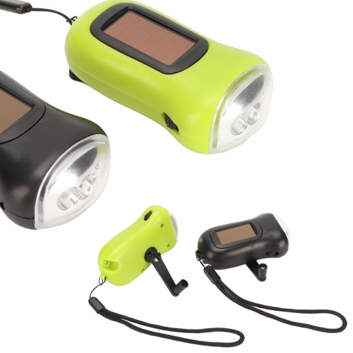 2X LED PRZENOŚNA DYNAMO RĘCZNA LATARKA NA KORBĘ