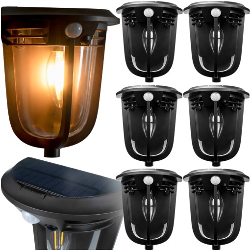 6x OŚWIETLENIE SOLARNE LED LAMPA ZEWNĘTRZNA WODOODPORNAKINKIET CZUJKA RUCHU