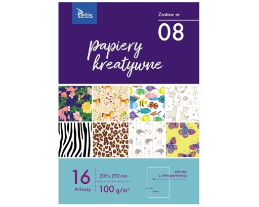 PAPIERY KREATYWNE ZESTAW KB030 NR 08 TETIS