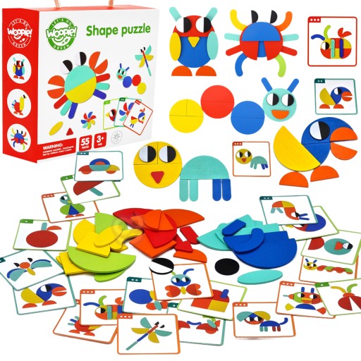 PUZZLE MONTESSORI DREWNIANA UKŁADANKA LOGICZNA
