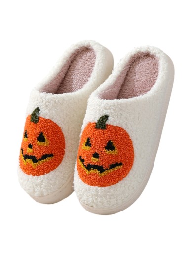 Dynia na Halloween Ciepłe bawełniane kapcie,czarny