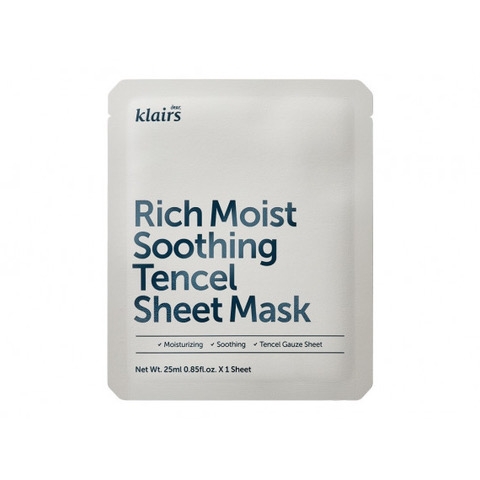 Klairs Rich Moist Soothing Tencel Sheet Mask 25 ml - Kojąca maska w płachci