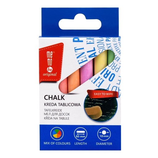 KREDA TABLICOWA KOLOROWA 12SZT MEMOBE, MEMOBE