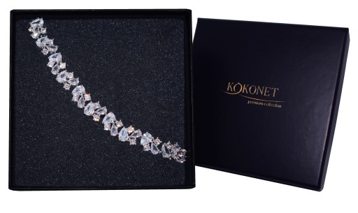 Srebrna BŁYSZCZĄCA bransoletka SWAROVSKI pudełko