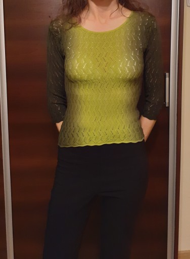 Zielona damska bluzka przezroczysta XS/S, 34/36