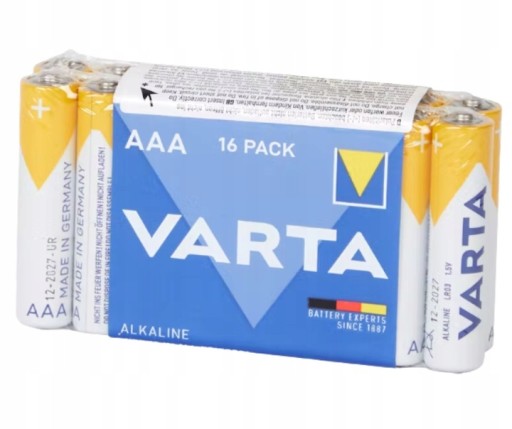 BATERIE AAA VARTA GERMANY 16 SZT. ALKAICZNE MOCNE