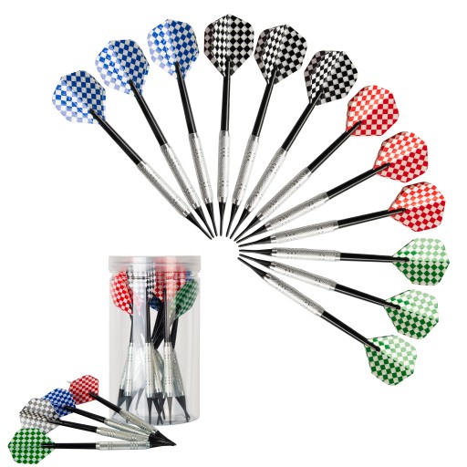 Matepro DUŻY ZESTAW RZUTKI LOTKI DART SOFT TIPS ALUMINIUM + POJEMNIK