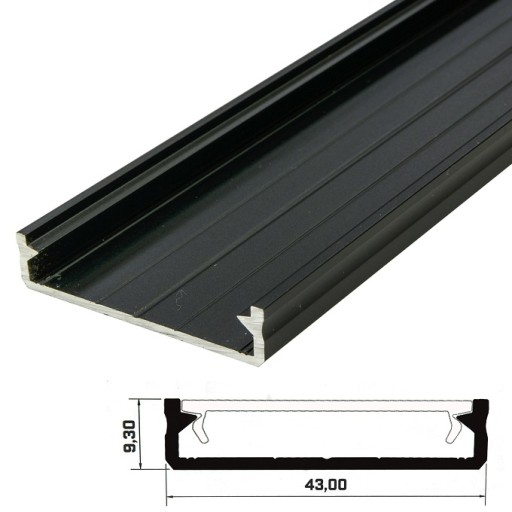 Profil aluminiowy do taśm LED LUMINES typ SOLIS Czarny 2m