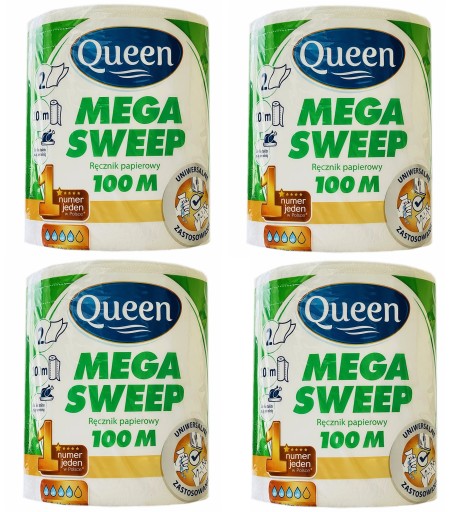 4 x RĘCZNIK PAPIEROWY XXL QUEEN MEGA SWEEP
